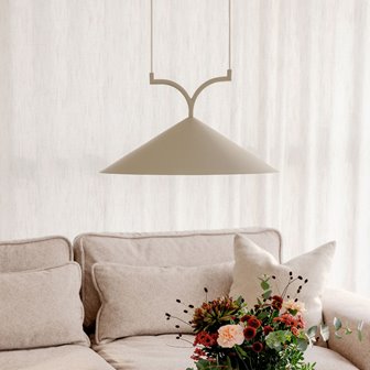 zdjęcie Nowoczesna beżowa lampa wisząca stożek Curve 50cm